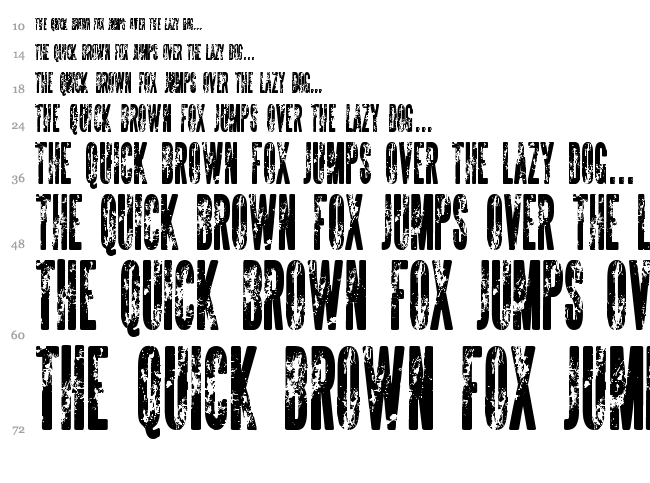 The Sickmen font waterfall